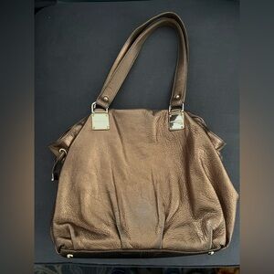 Used Condition Michael Kors Bronze Shoulder Bag with Gold Hardware